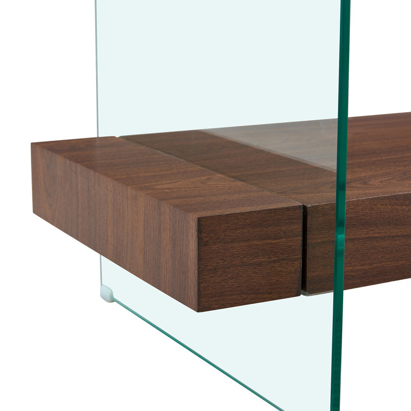 Table basse robuste à double couche, Noyer