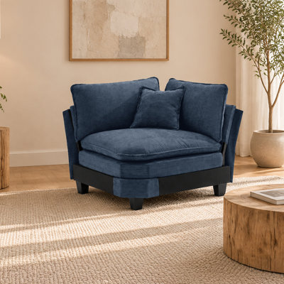 Fauteuil d'angle rembourré en forme de V avec coussins de 35 po