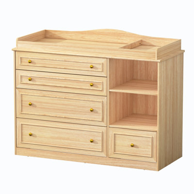 Changing Table Dresser With 5 Drawers And 2 Shelves