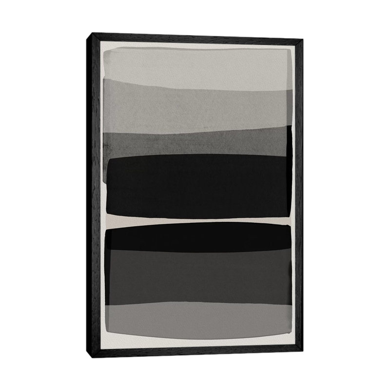 Modern Black And White by Orara Studio - Print on Canvas, 152.4cm H x 101.6cm W x 3.81cm D, Black Framed