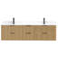 72 po Meuble-lavabo cannelé en chêne doré avec lavabo intégré et quincaillerie noire-1039064748-1039064751