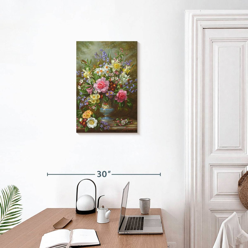 Harnek Bluebells, jonquilles, primevères et pivoines, H 24 po x l 16 po
