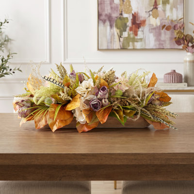 Fall Centerpiece with Hydrangeas, Heather and Roses
