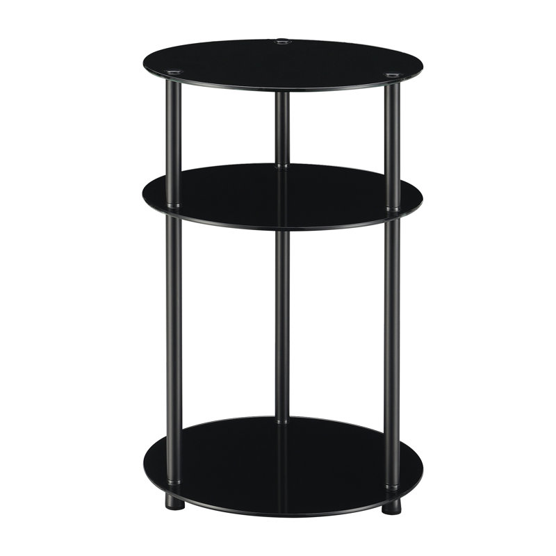 Beckett Glass Top End Table, Black