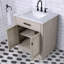 Meuble-lavabo de comptoir en marbre blanc Carrara de 30 po avec miroir Chesnut-2015491321
