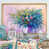 Toile avec cadre flottant or