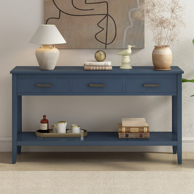 Console contemporaine à 3 tiroirs avec 1 tablette, table d'entrée pour vestibule, couloir, salon, vestibule, couloir