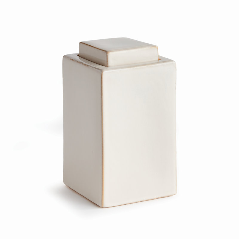 Ophelia Jar Large, 9.5" H x 5.25" W x 5.25" D, Cream