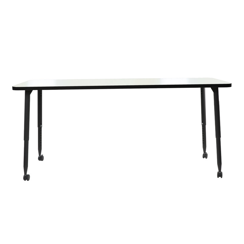 Table d'activité rectangulaire 24 x 48 avec pieds fuselés réglables Adapte, Noir, 30" x 72"