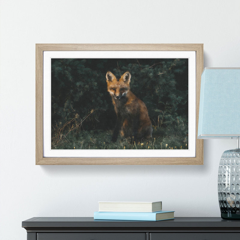 Portrait of a Fox - Picture Frame Painting Print, Oak Framed, 45cm H x 63cm W x 2cm D