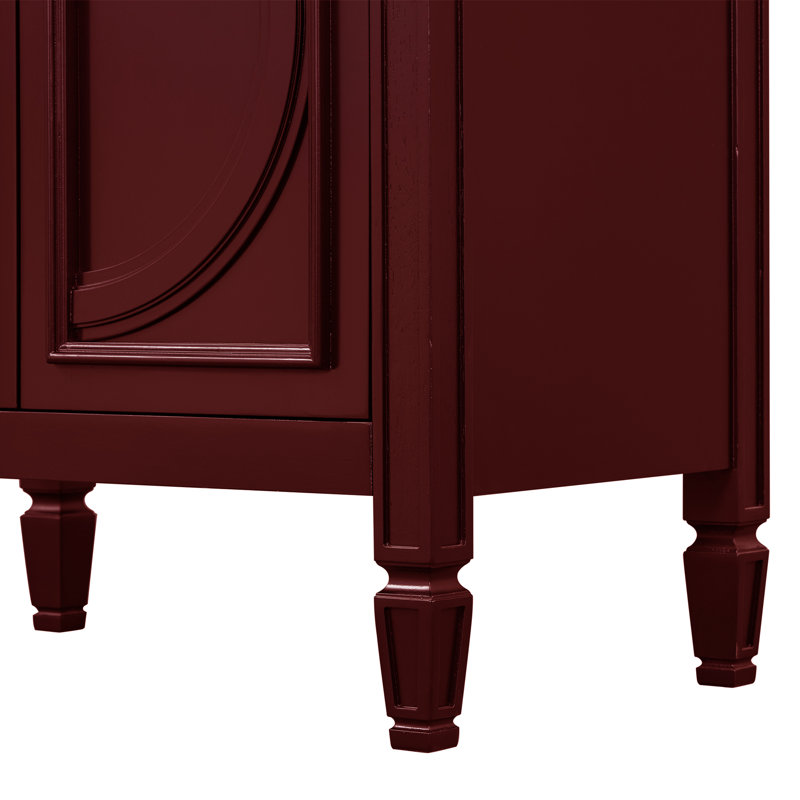 30'' Single Bathroom Vanity With Ceramic Top, Red