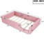 Lit plateforme simple tapissier rose avec station de charge et garde-corps