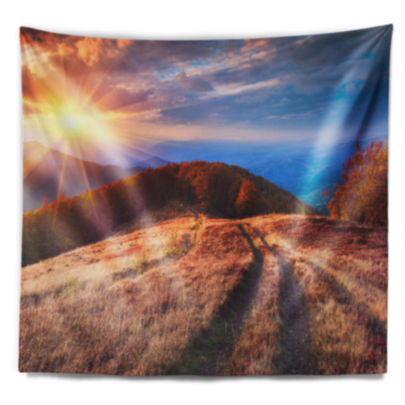 Tapisserie à montagnes carpathian de paysage belle, H 32 po x l 39 po