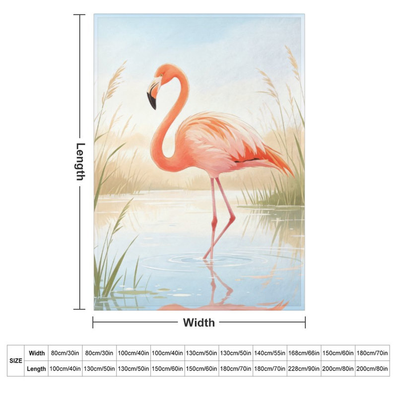 Jeté en flanelle de luxe Flamingo Standi, couverture douce et chaude pour le salon, 30 po x 40 po