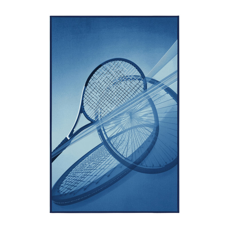 Tapis de tennis en fauteuil roulant bleu moelleux doux et moelleux Erhart, 2 pi x 3 pi