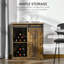 Armoire à vin industrielle, armoire de rangement à buffet, buffet de service avec porte de grange coulissante et support à vin pour 6 bouteilles