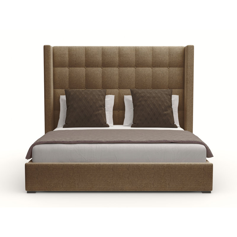Lit tapissier Esparto, Revolution® en lin brun, Grand
