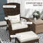 Chaise Adirondack pour patio en osier avec repose-pieds Outsunny-131517461-131517464