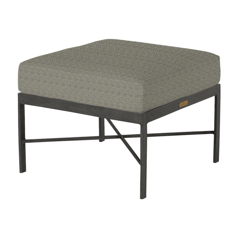 Repose-pieds en aluminium Monaco - gris ardoise, Gris ardoise, Pas de soudure, Sunbrella® ‑ lin neige