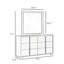 Commode large 6 tiroirs avec miroir Dex, métal doré contemporain-117056071