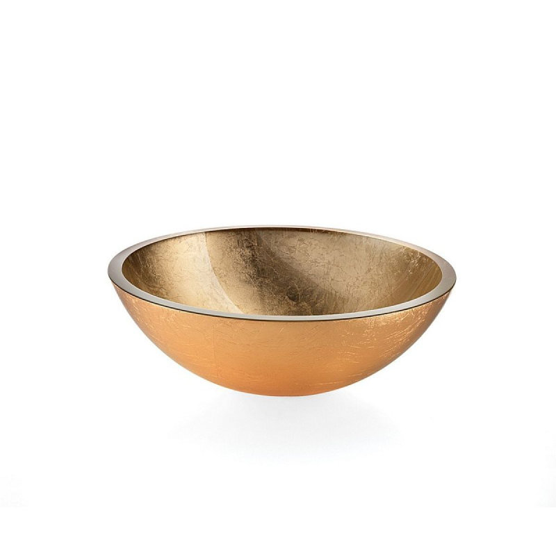 Acquaio 11.8'' L Bathroom Sink, Sink without single pre-drilled faucet hole, Gold Leaf