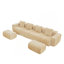 Canapé modulaire en U à 4 places avec passepoil à bordure française, sans assemblage requis, canapé à 4 places avec coussins décoratifs et 2 repose-pieds mobiles, tissu de velours-1124098841