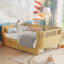 Lit plateforme simple en bois pour enfants avec rails, lit simple à profil bas, naturel-1746887751-1746887750