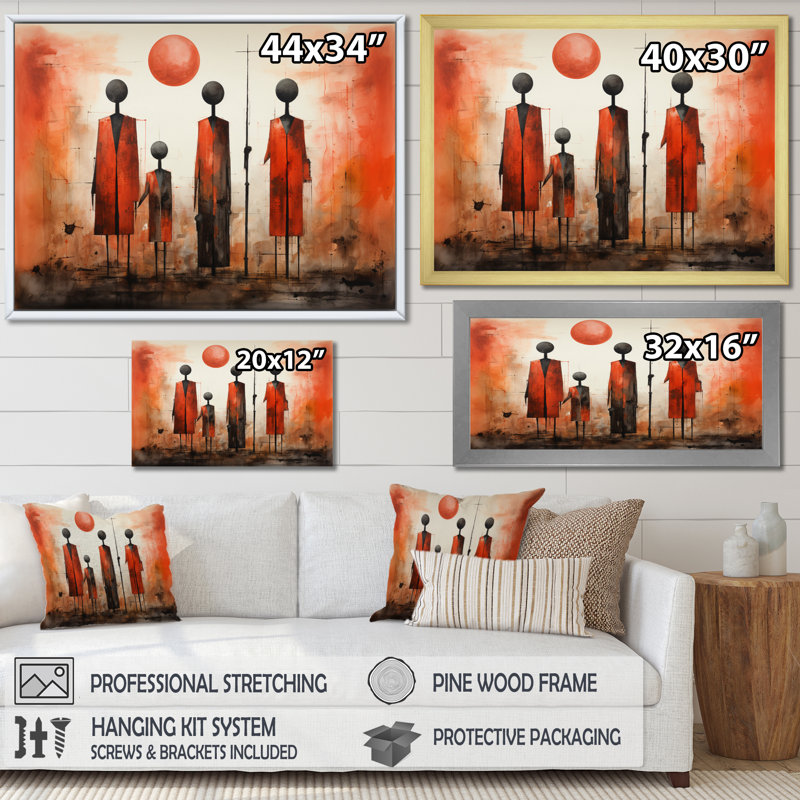 Coral Black Mexico Art The offert II, reproduction d'art sur toile, H 16 po x l 32 po x P 1 po, Cadre flottant doré