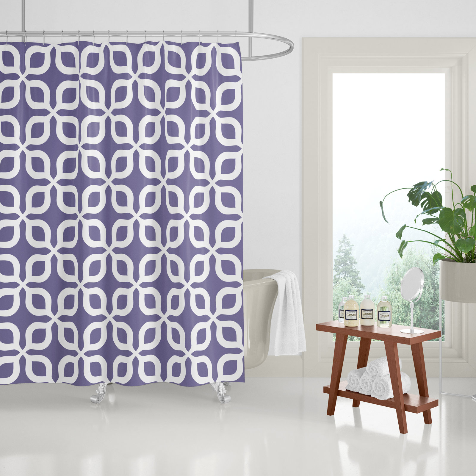 Pipper Polyester Shower Curtain, Iris