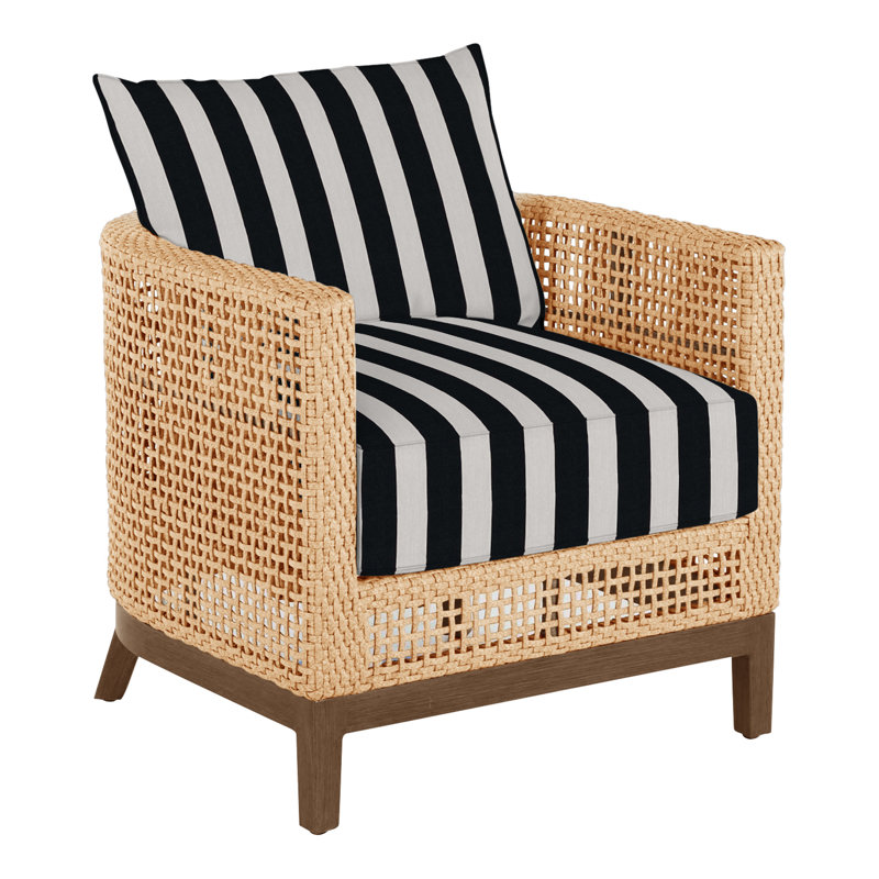 Peninsula Barrel Chair, Welt + Standard fill, Arbor Chambray, Light Raffia/Natural Sandalwood