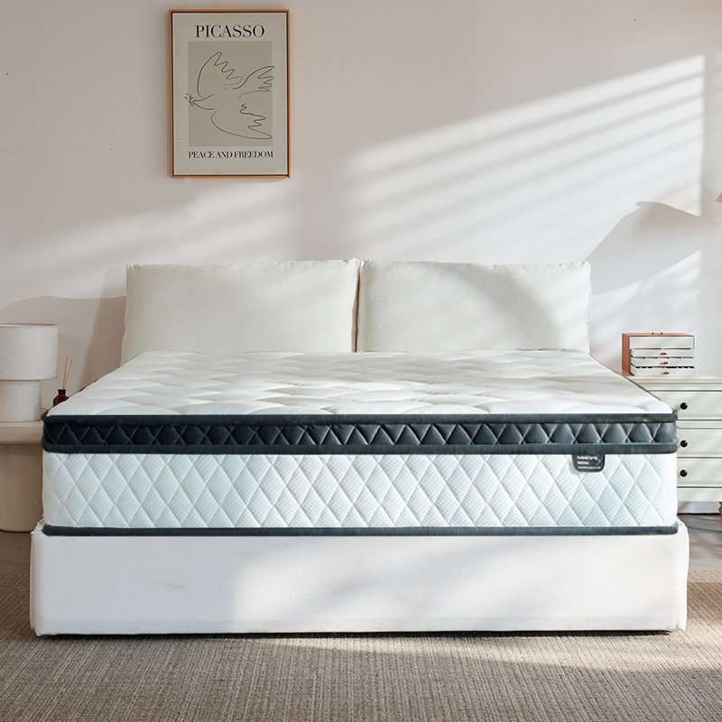 Matelas hybride mi-ferme en mousse à mémoire de forme dans une boîte, Très grand lit, 12"