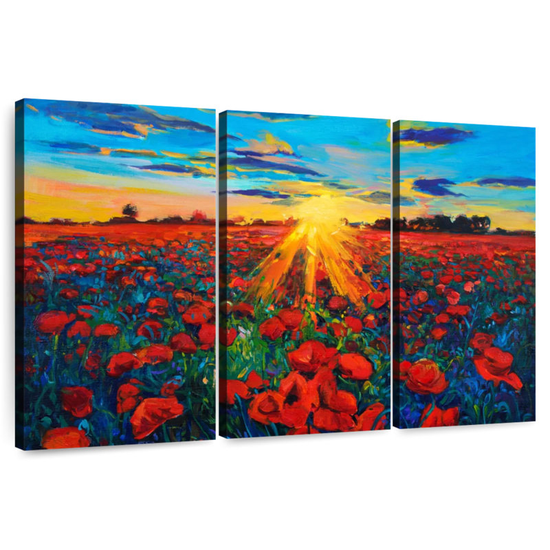 Alvord Poppy Field Golden Hour, H 28 po x l 45 po