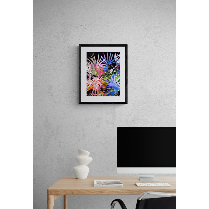 Tropical Foliage 2 Print by Angel Estevez, Black Framed Canvas, 32" H x 24" W