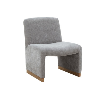 Comfy Accent Chair Upholstered Slipper Chair Armless Chair with Wood Legs