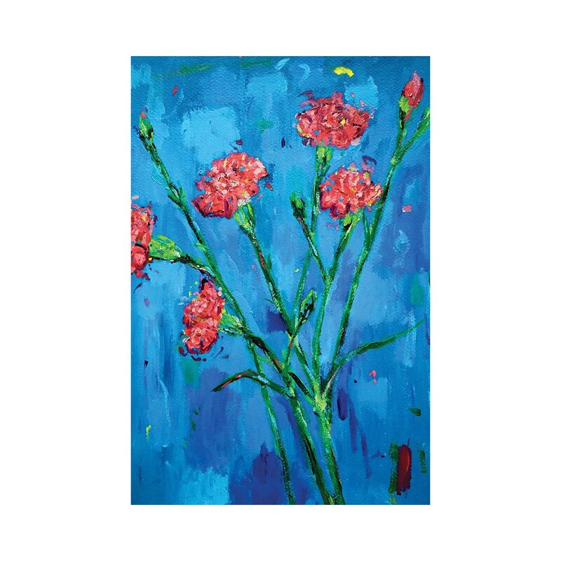 Carnations On Canvas by Dawn Underwood Painting