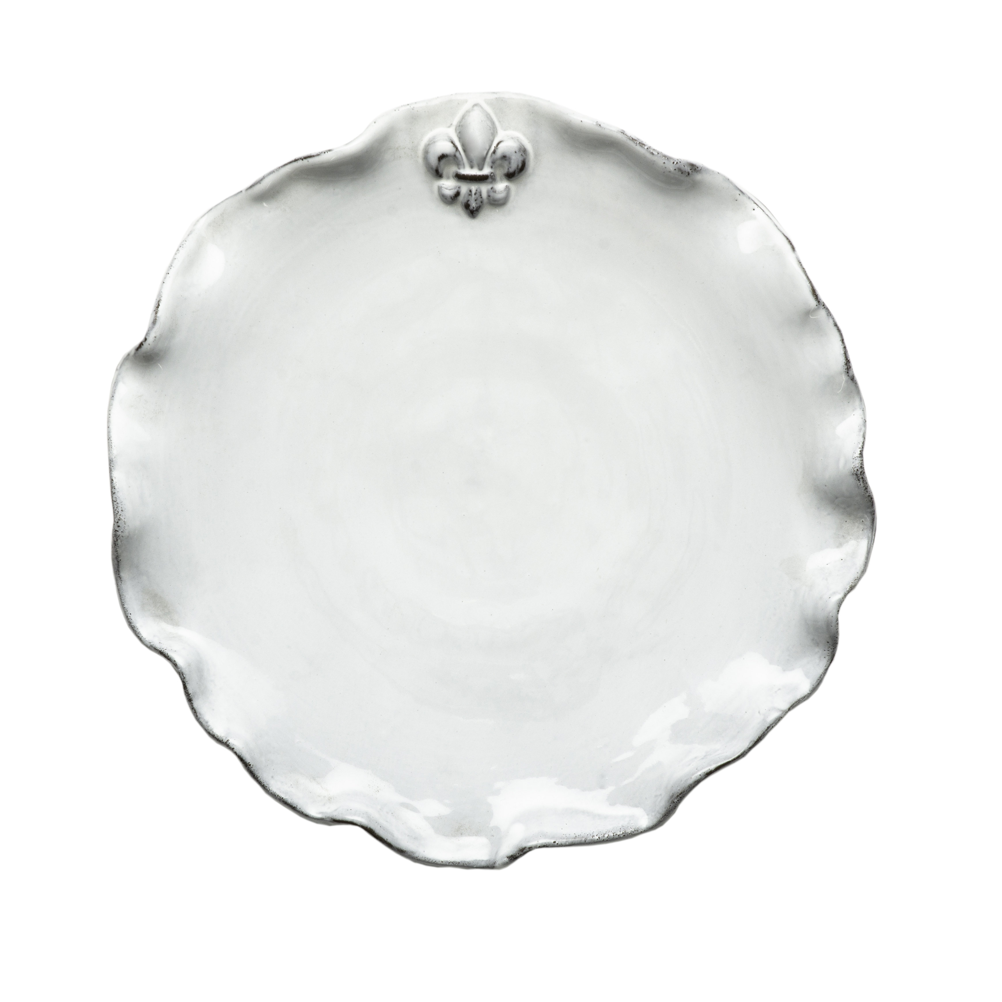 Abigails Fleur De Lis 10'' Handmade Ceramic Dinner Plate - Set of 4 & Reviews | Wayfair