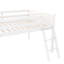 Lit mezzanine bas en bois blanc avec lit escamotable - Solution d'espace pour la chambre à coucher