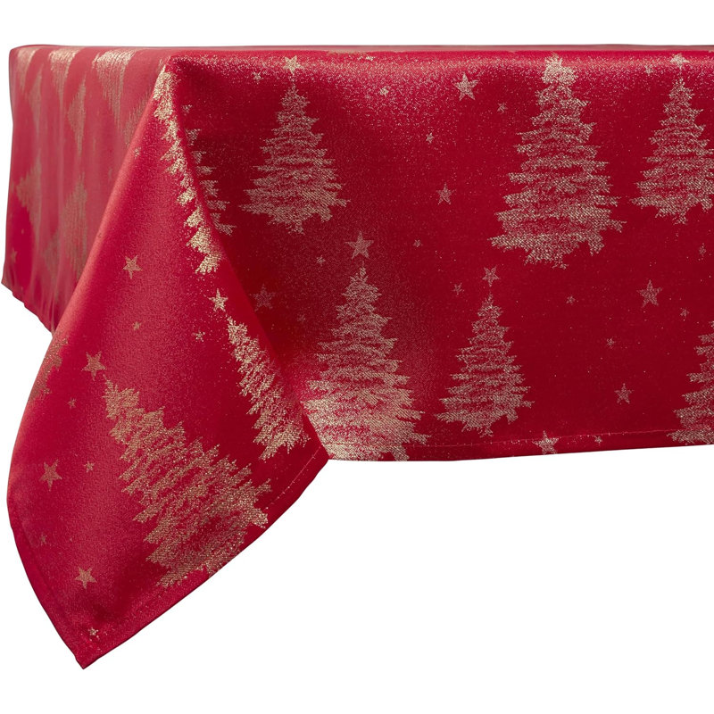 Christmas Tablecloth Christmas Tree Embossed Design - 52in, 132cm W x 178cm L
