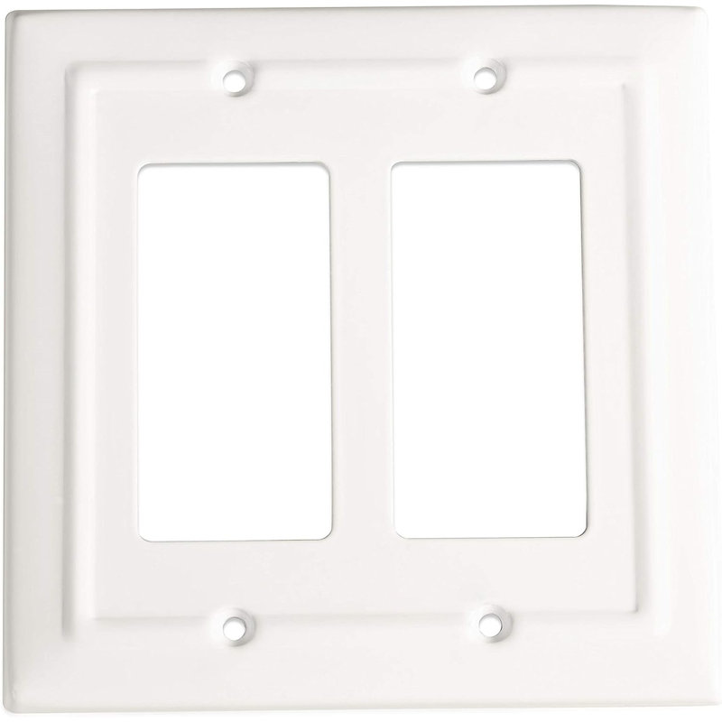 Architectural 2 - Gang Rocker Standard Wall Plate, Classic White