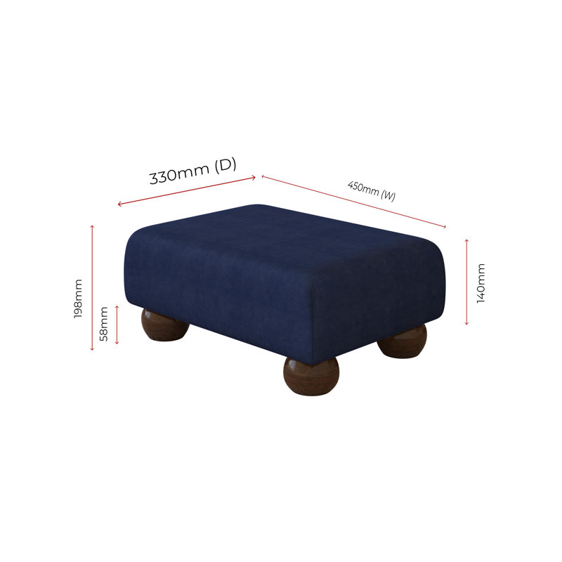 Autryville Wood Bun Feet - Fabric, Mahogany, Poz, Marine