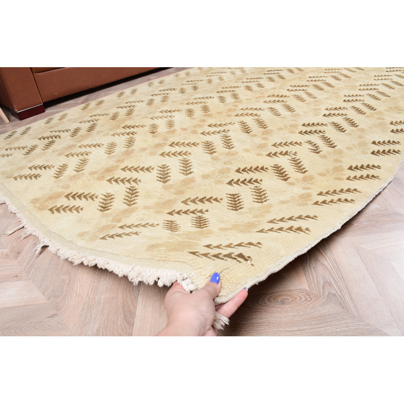 Grand tapis turc rétro pour votre salon avec d'élégants motifs bruns et crème Anatolia