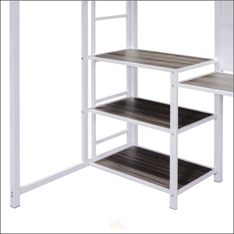 Lit mezzanine simple avec bureau et tableau blanc