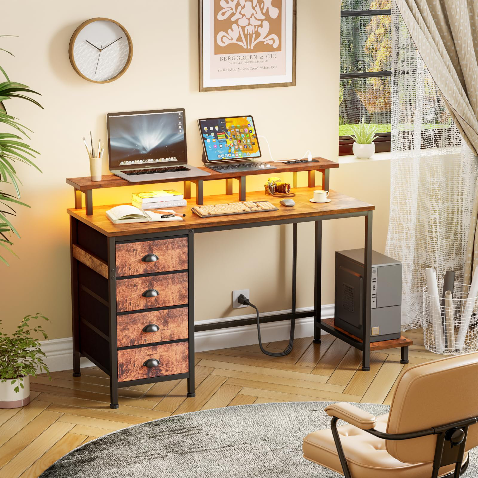 Williston Forge Jordai Metal Base Computer Desk | Wayfair