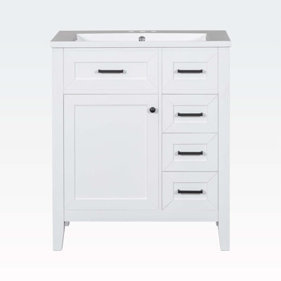 Orinta 30'' Single Bathroom Vanity with Ceramic Top