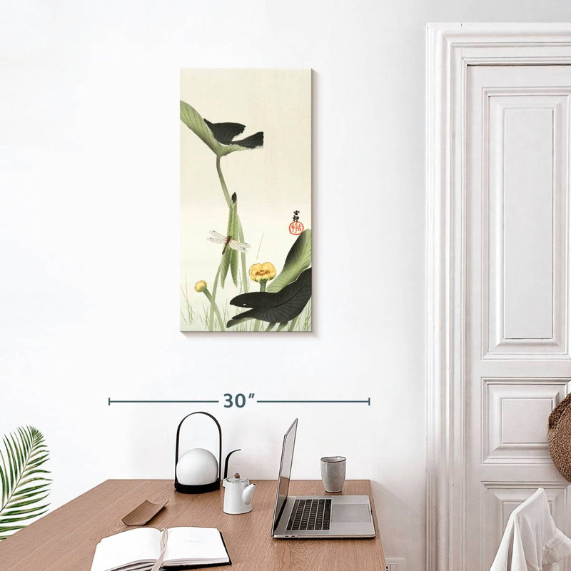 Libelle et lotus, 30" H x 15" W