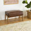 Tabouret et chaise d'appoint en similicuir de style Mid-Century avec pieds en bois d'hévéa noyer-1306297611