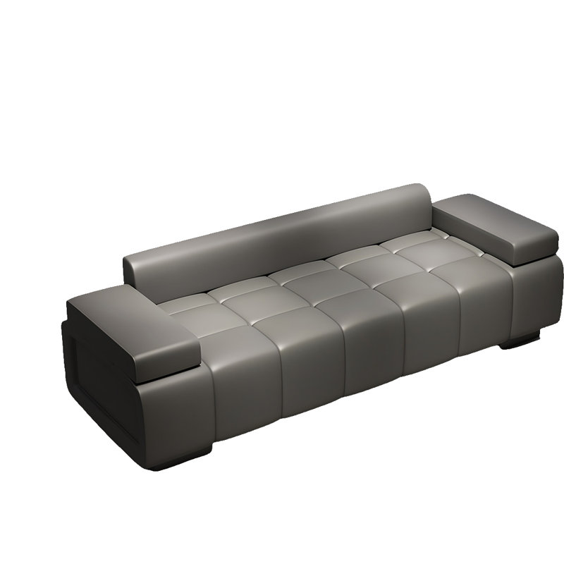 Banc rembourré en cuir, Gris