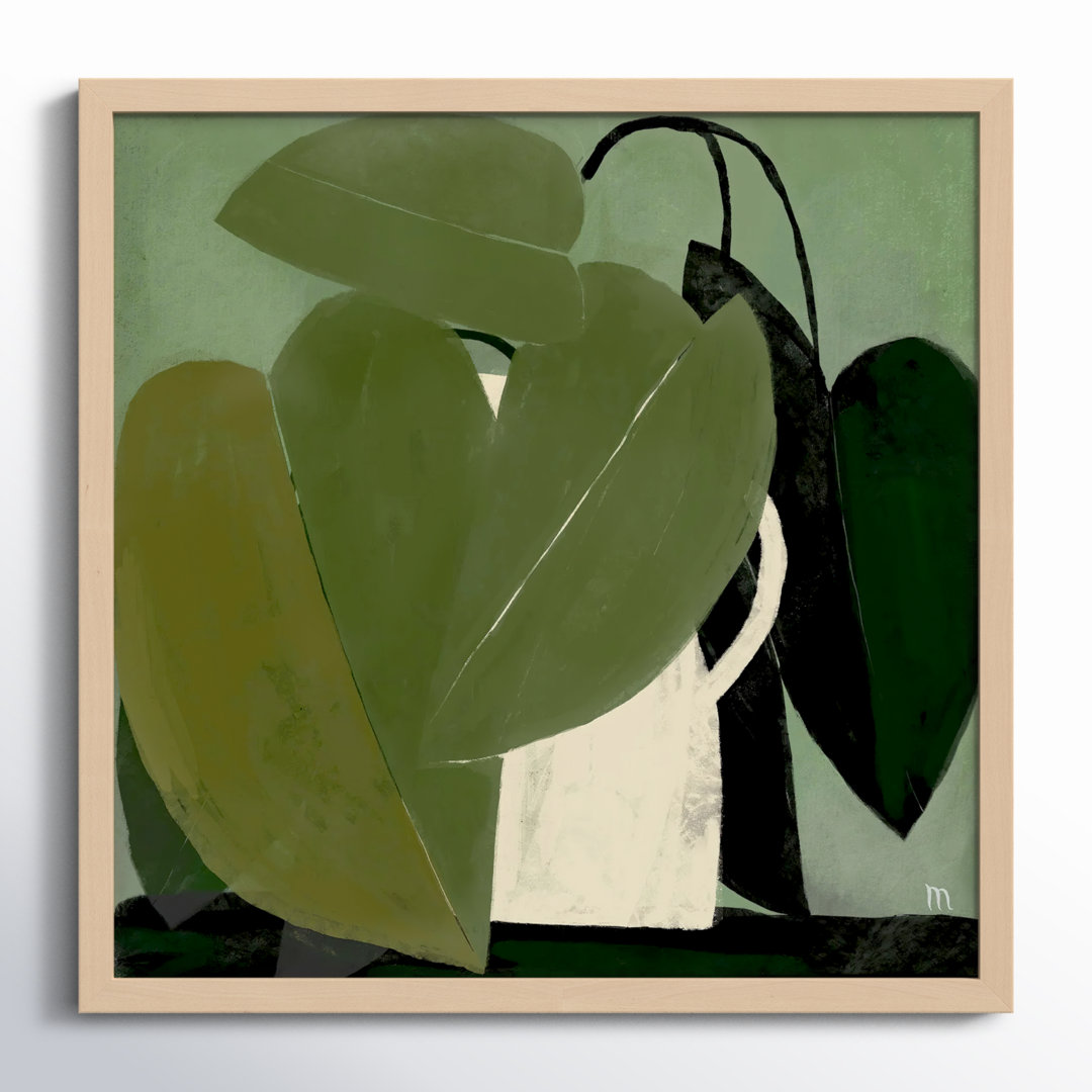 Plant " Green On Green " by StudioM Painting Print AllModern Frame 