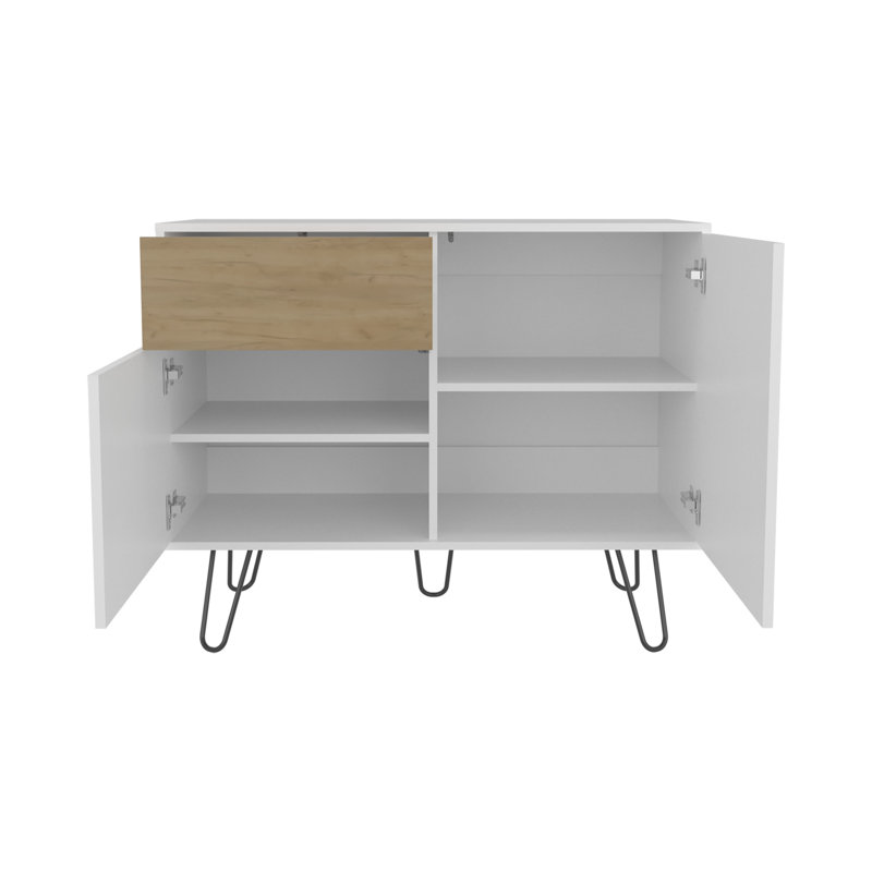 Buffet, 2 portes, 1 tiroir, 4 tablettes