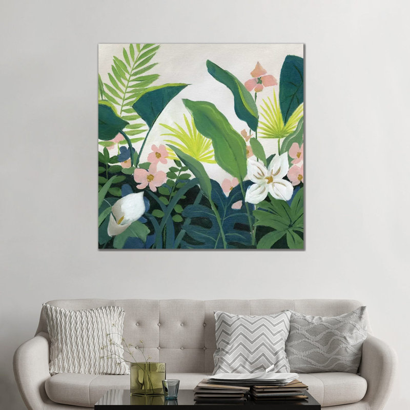 «Tropics» par Nan - reproduction imprimée, Toile tendue, H 48 po x l 48 po x 1,5 po